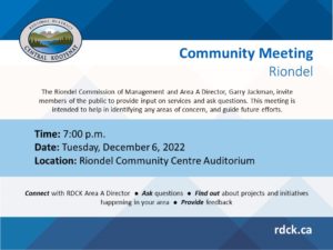 Riondel Town Hall Meeting @ Riondel Community Centre